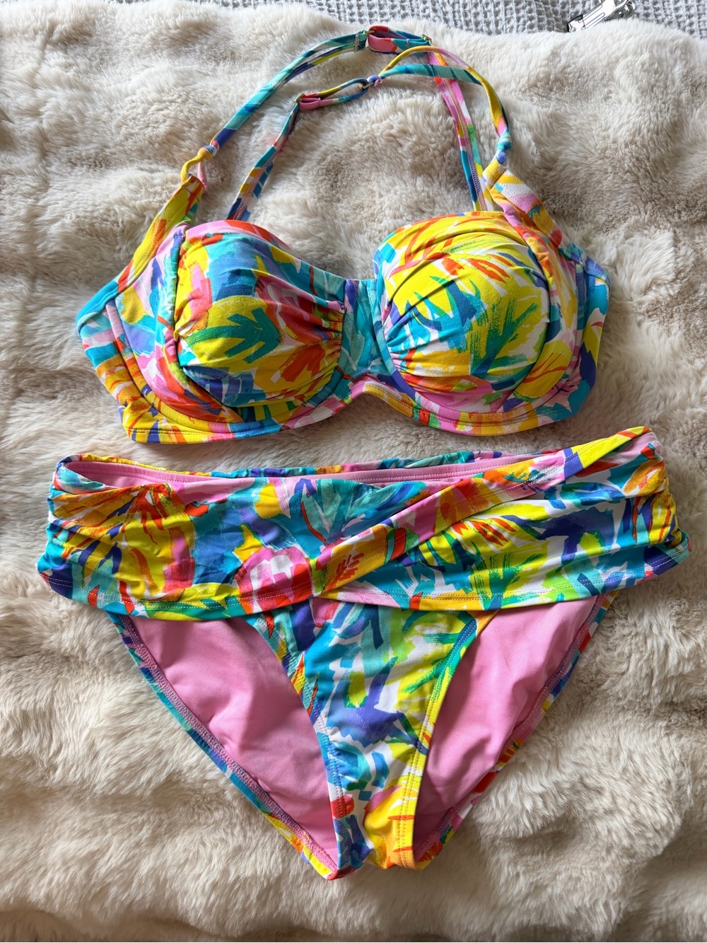 Bleu | Rod Beattie Yellow Blue Pink Tropical Print Bikini